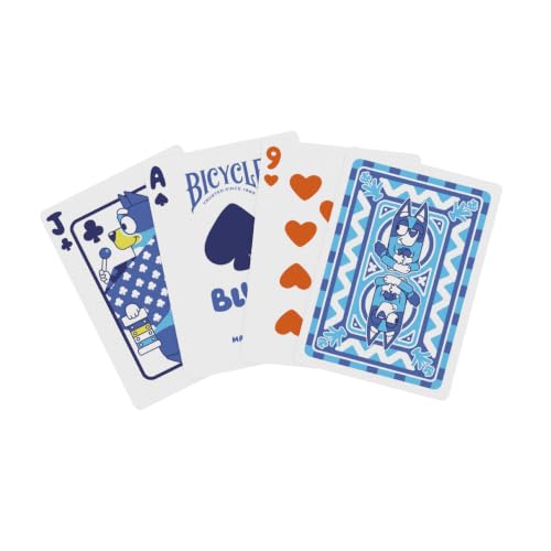 Image of Bicycle Bluey Playing Cards Deck Collectible Toys for Family Game | Official Bluey artwork, Custom court cards with Bluey Bingo Bandit and Chilli, Air Cushion Finish, Made in USA