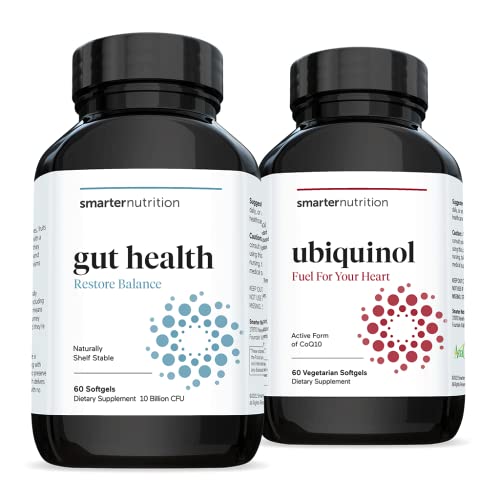 Smarter Gut Health Probiotics - Superior Digestive & Immune Support + Smarter Ubiquinol - Plant-Based Active Coq10 For Heart, Liver, & Brain Health #TOP10