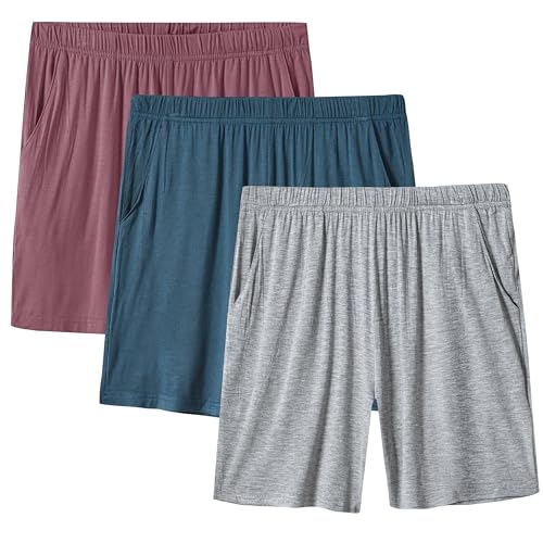 Image of JINSHI Womens Pajama Shorts Soft Comfortable Lightweight Elastic Drawstring Modal Pajama Bottoms Lounge Shorts with Pockets