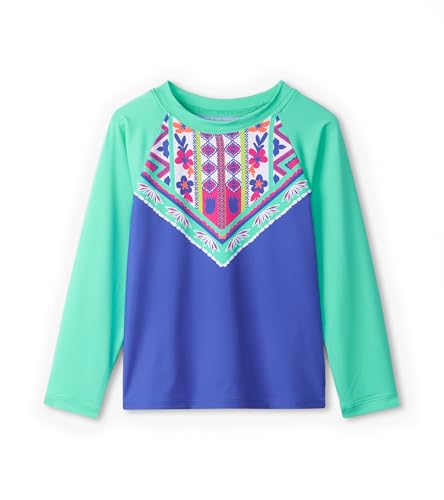 Hatley Girls' Long Sleeve Rashguard, Dazzling Blue