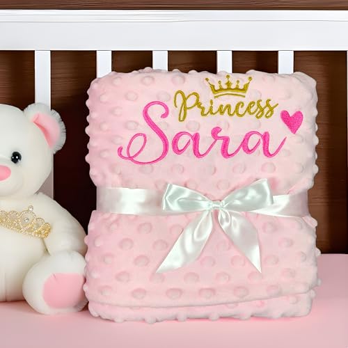 Personalized Baby Blankets for Girl, Custom Baby Blanket with Name,