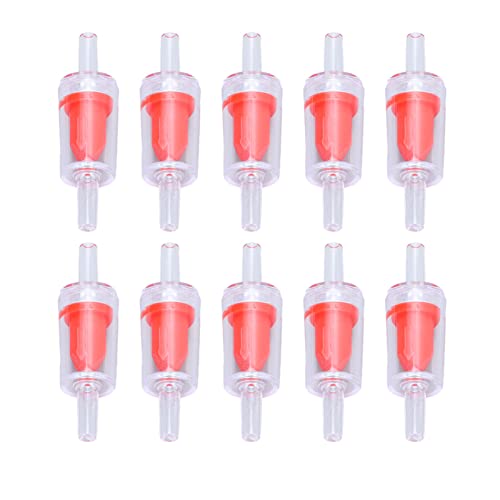YUYTE 10pcs Zawór Kontrolny Akwarium w jedną stronę Zawór Zatrzymania 4 Mm Pp Pompa Powietrza Kontroli Wody dla Akwarium Zbiornika żywnościowego Medycyny Chemikalia (4mm czerwony)