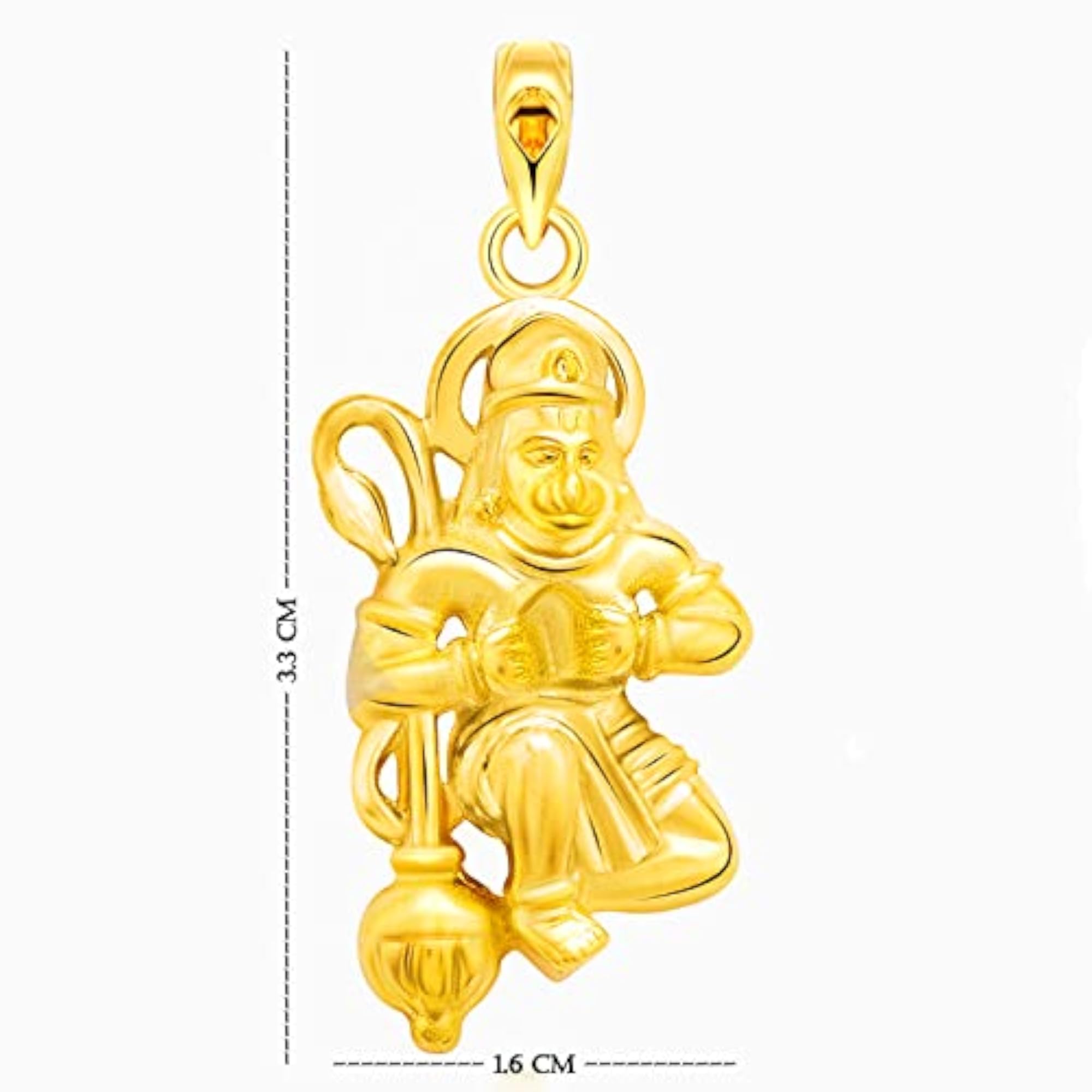 Gold Plated Alloy Hanuman Pendant with Chain