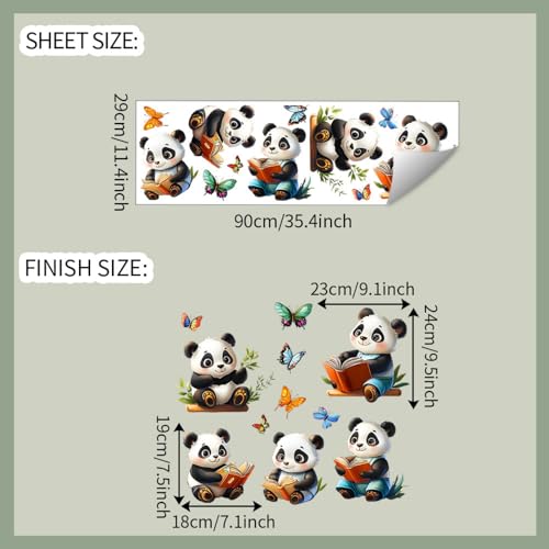 Vinilo decorativo Achang pandas tiernos para dormitorio infantil miniatura 2