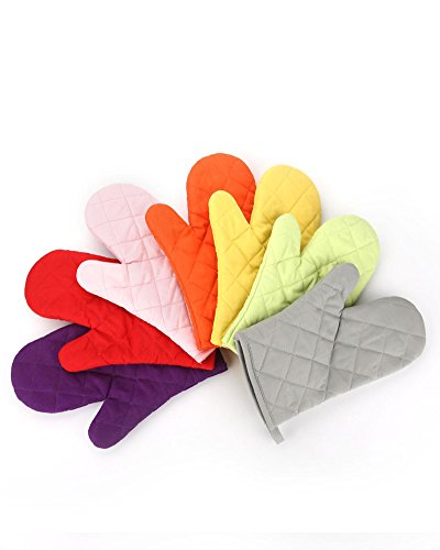 Nachvorn YD001-170216-NEWGRAY Oven Mitts, Premium Heat Resistant Kitchen Gloves Cotton & Polyester Quilted Oversized Mittens thumb #2