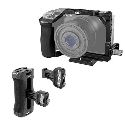 Image of SIRUI Camera Cage for Sony ZV-E1 with Silicone Grip and HDMI Cable Clamp and Side Handle with ARRI Locating and Dual 1 /4 inch Screw Mount Optional Bundle
