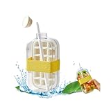2-in-1 Ice Cube Bottle with Straw - Easy Press Ice Tray Water Bottle, Leak Proof Lid, Vertical Ice Maker for Freezer, Travel, Gym & Home Use (White, 800ml)