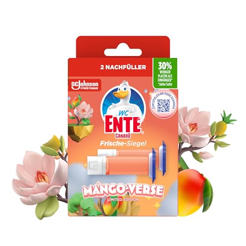 WC-Ente Frische-Siegel Nachfüller, körbchenloser WC-Reiniger, WC Duft, Mango Verse, 2 Nachfüller (2 Stück)