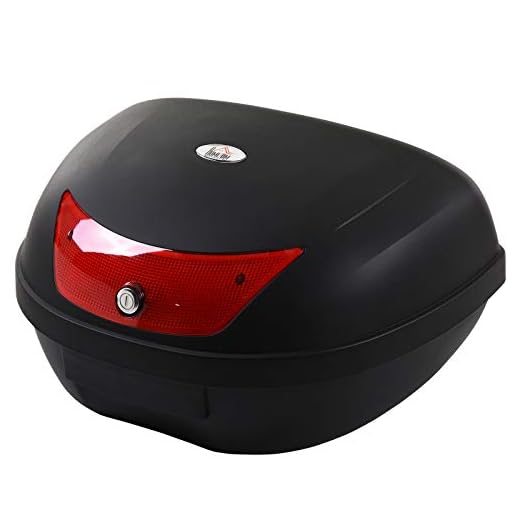 HOMCOM Baúl de Moto Maletero de Scooter para 1 Casco Integral y 1 Medio Capacidad de 48 L Cerradura con Dos Llaves Accesorios 59x43x33 cm Negro