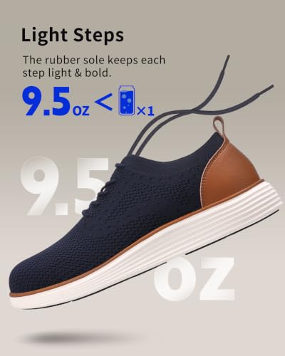 Image of VILOCY Men's Casual Dress Sneakers Lace-Up Oxfords Business Mesh Breathable Walking Shoes Tennis Comfortable