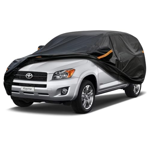 Kayme SUV Car Cover Fit for BMW X3 (2010-2025) Automobiles All Weather Waterproof, Outdoor Cover Sun Rain Protection, with Lock and Zipper Door.Black black Custom Fit BMW X3