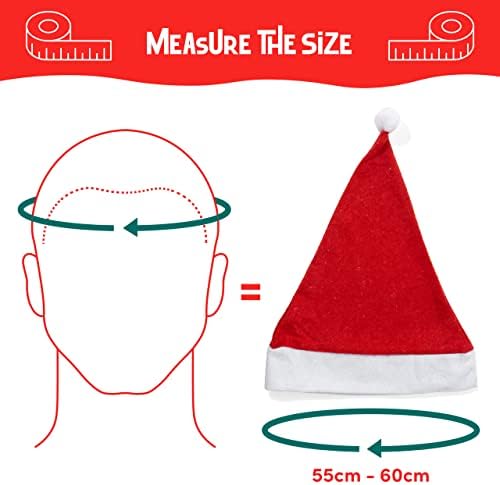 THE TWIDDLERS 20 Unisex Santa Hats (Red & Green, 28 x 38 cm) Fantastic Fun for Xmas Parties