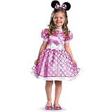 Disney Minnie Mouse Pink Dress Costume for Girls, Official Disney Costume, Todder Size Medium (3T-4T)