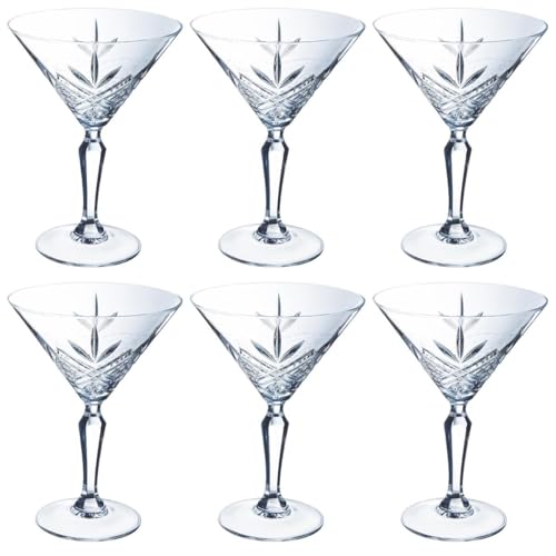 Copas de cocktail de vidrio tallado ARCOROC Broadway set de 6 piezas 2