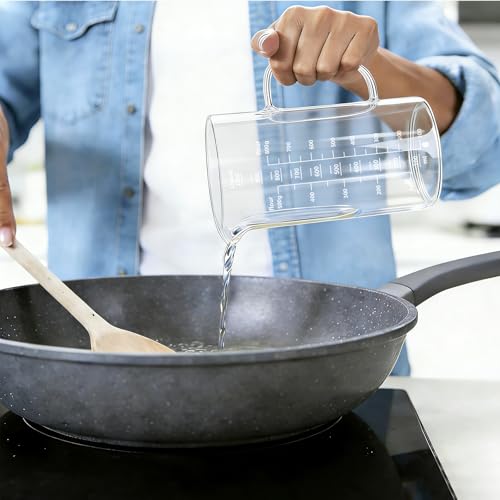 Miniatura 4 de Lumiterra Jarra Medidora De Vidrio, 1000ml, Diámetro 9.5cm X H 17.5cm, Con Asa Incluida, Vaso Batidora Cristal, Vaso De Vidrio Resistente Al Calor, Apto Para Lavavajillas, Para Cocina, Laboratorio