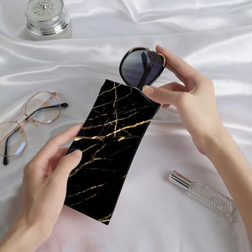 Image of Anikathy 2Pcs Sunglass Eyeglass Glasses Case Soft PU Leather with Cleaning Cloth Portable Glasses Pouch Bag for Men Women