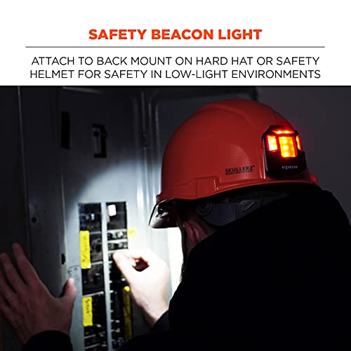Ergodyne Skullerz 8993 Hard Hat Safety Light, Magnetic Attachment For Portable Red Beacon Light, Rechargeable, Compatible With Skullerz Hardhats, Safety Helmets, Black #TOP1