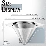 Reusable Stainless Steel Coffee Filter for Chemex 6/8/10 Cup, Bodum & Hario V60, Fine Mesh Paperless Pour Over Coffee Dripper