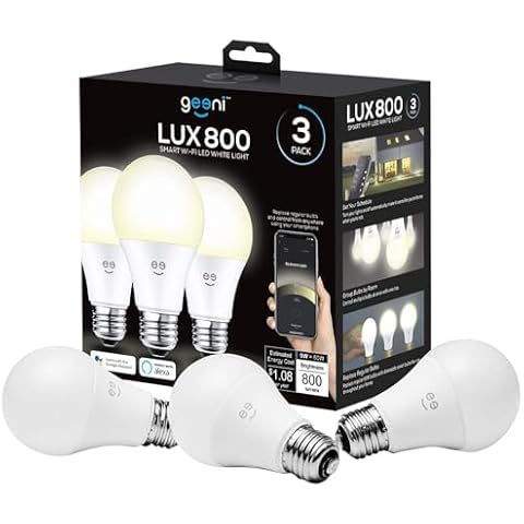 Geeni LUX 800 Dimmable A19 White LED Smart Home Light Bulbs Cover