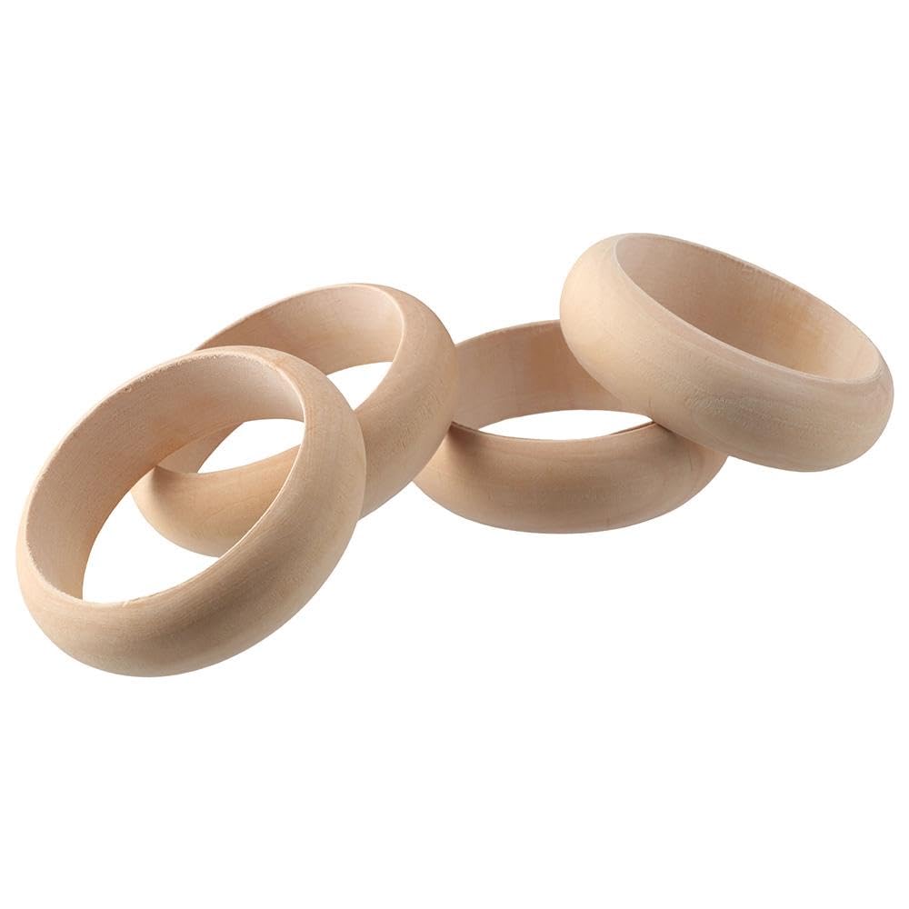 YYlingx 4Pcs Unfinished Wood Blank Bangle Bracelets - Image 4