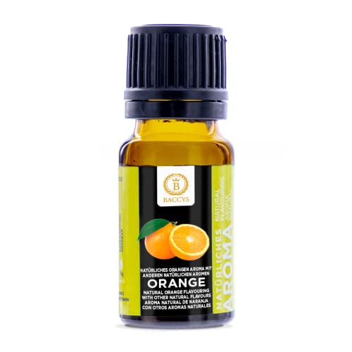BACCYS natürliches Aroma Orange 10ml, aromatische Tropfen mit intensivem Aroma für Getränke und zum Backen, vegan, zuckerfrei Cover