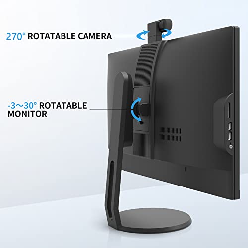 PC All-in-one 8GB RAM 512GB SSD i7 Quad-Core (fino a 3 GHz) 23,8 pollici All-in-One Computer Desktop PC con fotocamera staccabile regolabile,All-in-one pc 2.4G/5G WiFi BT 4.2 IPS HD Display,Nero - RAM - Immagine 4