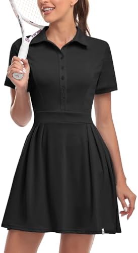 Soneven Women Polo Golf Tennis Dress Built in Shorts Short Sleeve...