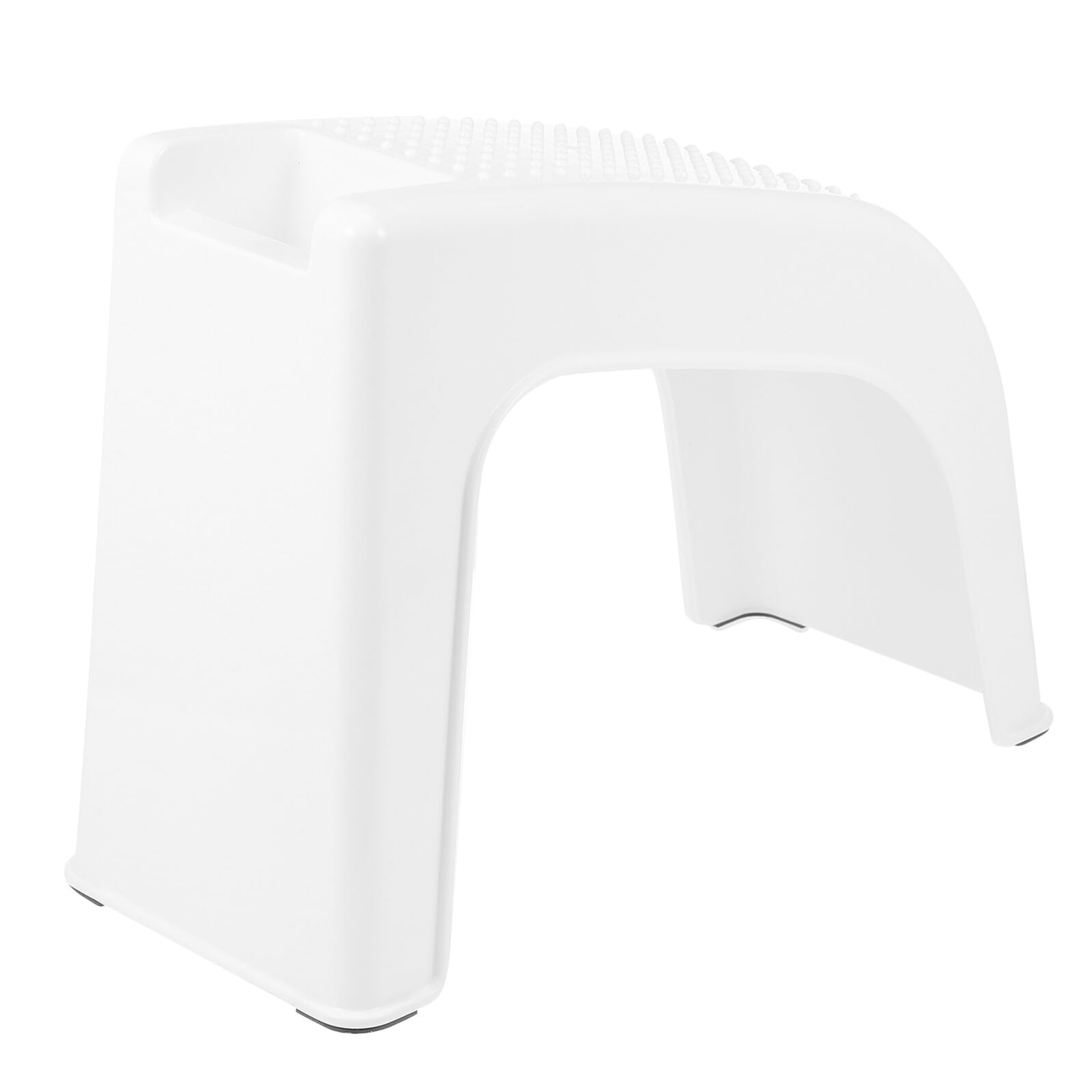 Cabilock Taburete para Pedicura y Ducha Reposapiés Pequeño Plástico Beige Antideslizante para Casa Soporte Pies Salón Cuidado Personal