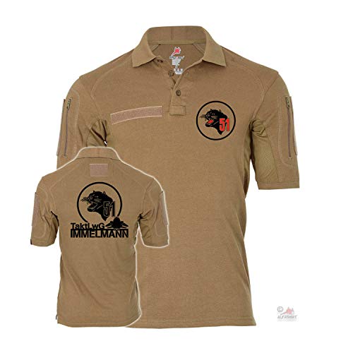 Polo militaire respirant 4XL beige Copytec avec blason tactique 51 Immelmann