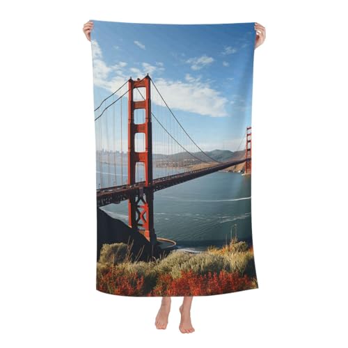LKVNSWERT Golden Gate Bridge Microfiber Bath Towel 32x52