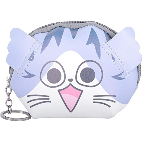 Porte-Monnaie en Similicuir avec Fermeture éclair sur Le pourtour pour Enfants/Filles - Violet - Animecat, Taille Unique Cover