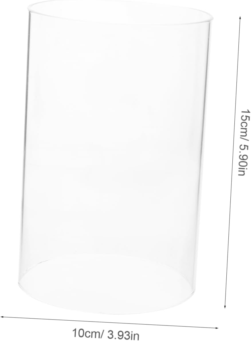 2pcs Cylindrical Glass Candle Holders Open Ended Pillar Candle Shades Borosilicate Glass for Indoor and Outdoor Use
