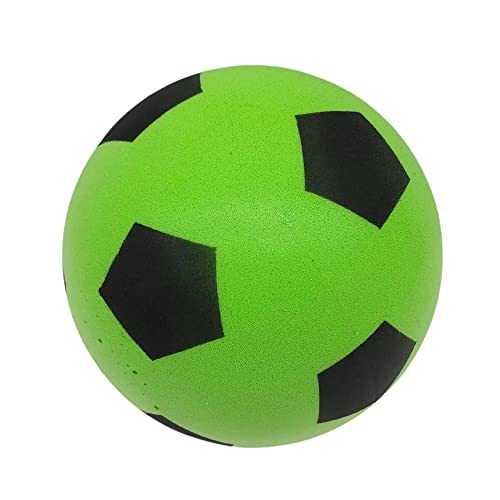 alldoro 63104 Balón de Espuma, 20 cm, 153 g, Verde, con diseño de fútbol para niños a Partir de 18 Meses, en Interiores y Exteriores