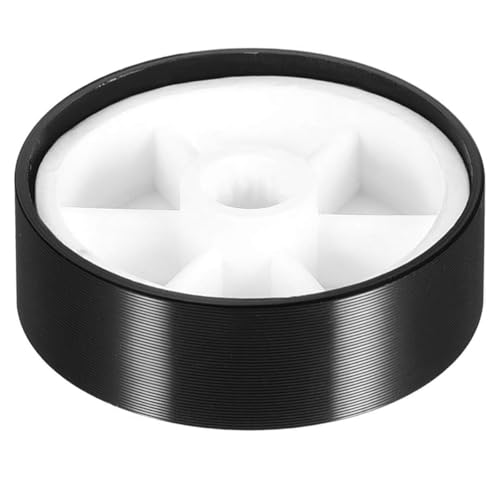 Sarini 2 stücke Potentiometer Knopf Rändelwelle Schwarz Aluminium Glatte Drehknopf Lautstärkeregler