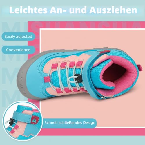 Mishansha Mädchen Wanderschuhe rutschfest Trekkingschuhe Blau Gr.24 - Bild 4