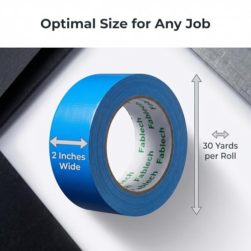 Image of 3 Pack Duct Tape Heavy Duty ,9 Mil Thickness,2 inches x 30 Yards, Waterproof Strong Adhesive Duct Tape, All-Purpose Tear by Hand for Repairs,Flexible,No Residue, DIY & Industrial Projects（Blue）
