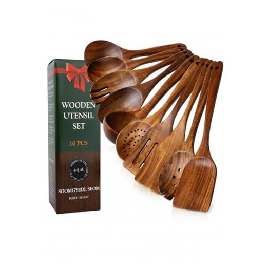 Wooden Cooking Utensils - 10 Pcs Set
