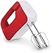 MovilCom® - Batidora de Varilla | Batidora Amasadora de reposteria | Almacenaje Varillas Integrado 200 W, 3 Velocidades, Color Rojo
