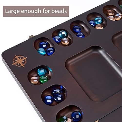 Juego de mesa Mancala para 4 jugadores en madera plegable miniatura 4