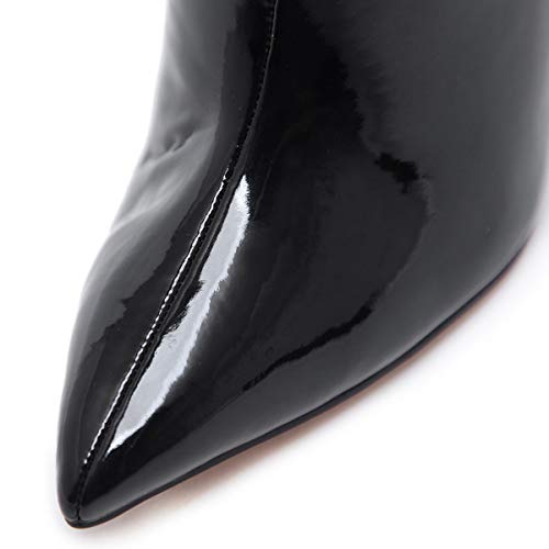 Kitulandy Women's Over The Knee Boots High Heels Zipper Pu Leather Thigh High Boot #TOP4