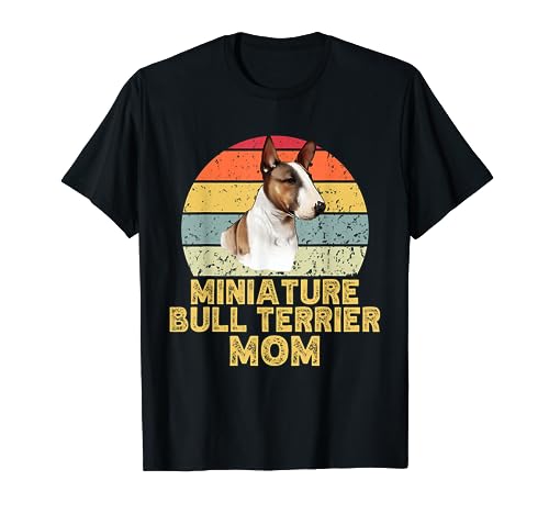 Miniatura Bull Terrier Dog Mom Retro My Dogs Are My Cardio Maglietta