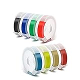 Label Maker Tape Compatible with Dymo Embossing Label Maker, 1/2''x 9.8' Colorful 3D Plastic Office