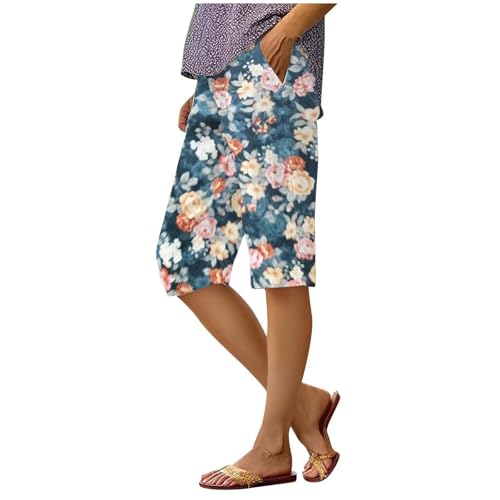 Short d'été fluide élastique avec cordon de serrage en coton lin