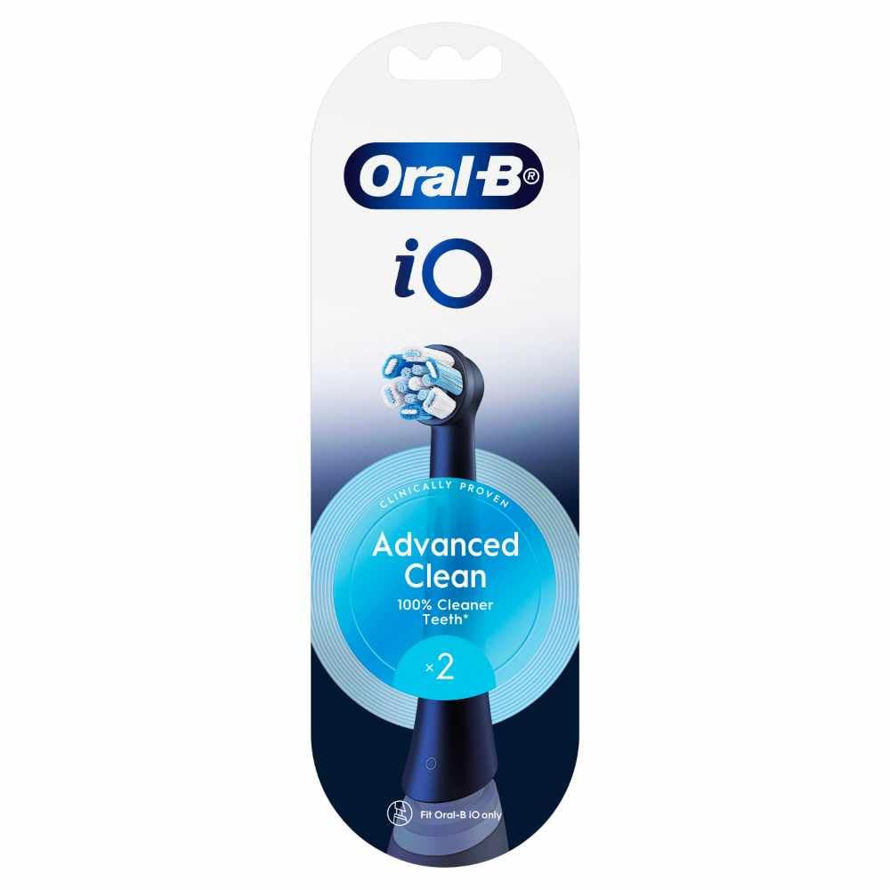 Oral-B [GENUINE] iO Advanced Clean Electric Toothbrush Replacement Heads Black, 2 Pack
