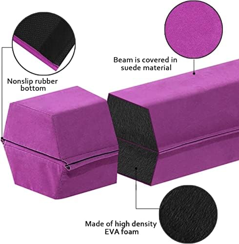 FBSPORT 240 CM/270CM Balance Beam Gymnastics Balance Beam for Kids, Floor Balance Beam with Carry Handles, Folding Gymnastics Beam Flocked Cloth for Training Foldable Floor Balance Beam