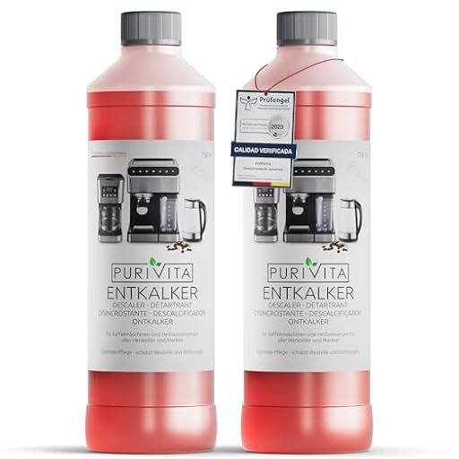 PURIVITA® Universal Descalcificador Máquinas de Café [2x750 ml] - Anticalcário para máquinas Delonghi, Dolce Gusto, Nespresso, Philips e outras - Limpa cafeteiras | Ya disponible en tu tienda friki favorita! En mundofriki.es!