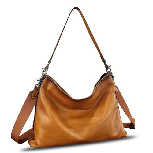 Image of Genuine Leather Hobo Bag for Women Tote Bag Vintage Handmade Shoulder Bag Crossbody Satchel Purses Pouch