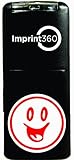 Imprint 360 AS-IMP2017 Teacher Stamp -Open Mouth Smiley Face, Red Ink, Durable, Light Weight Self-Inking Stamp, 5/8