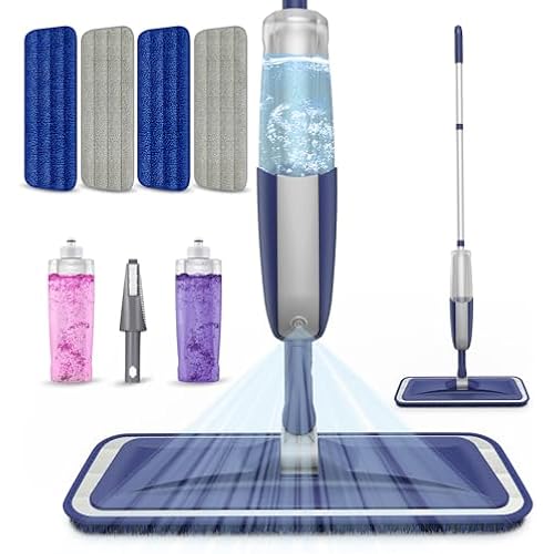Spray Wet Mops for Floor Cleaning: Hardwood Floor Mops with 2 Bottles