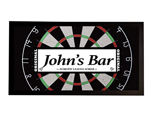 Personalised bar Runner mat - Dart Board Sports Pubs Home Bar Beer Mat E14
